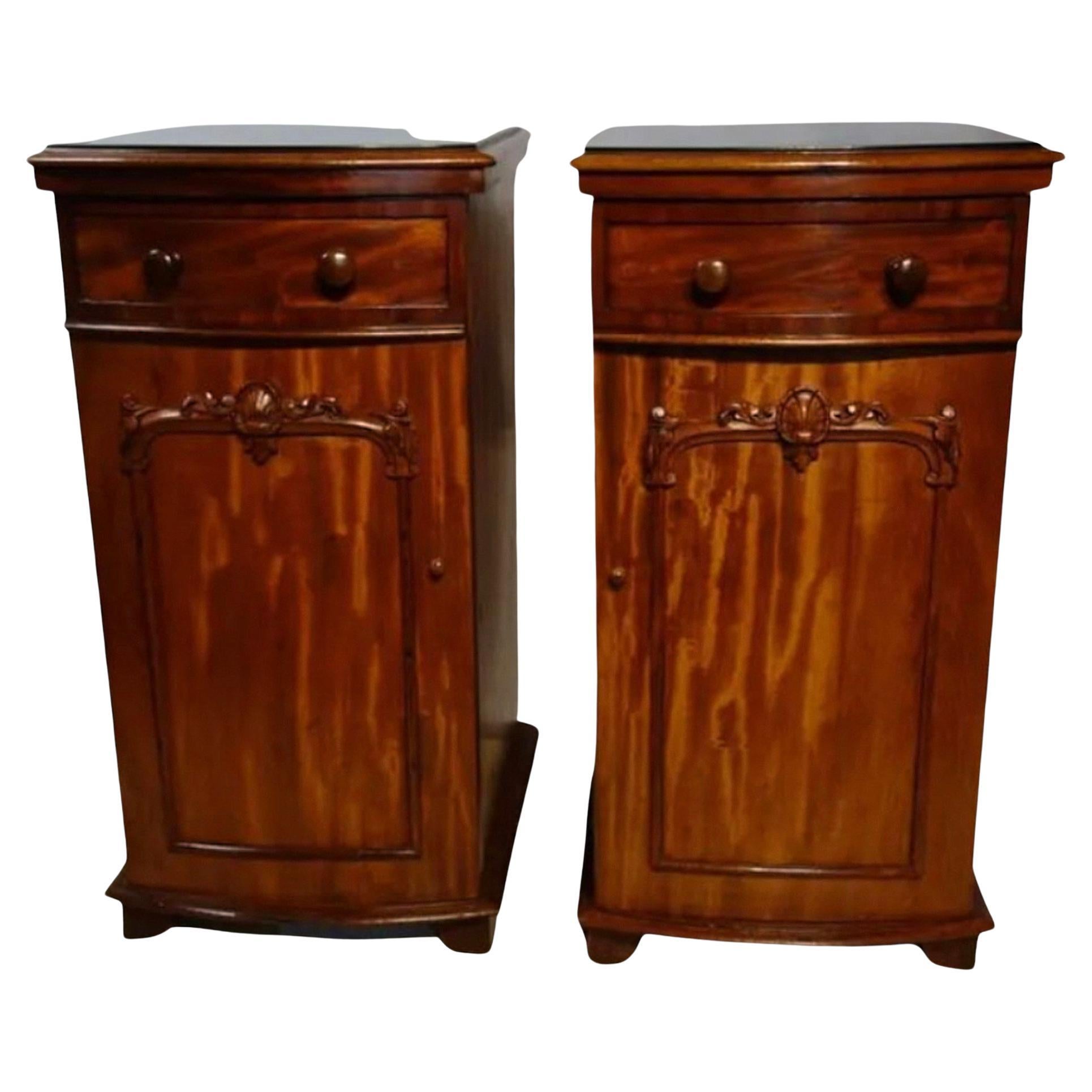 Pair of Regency Mahogany Bedside Cabinets For Sale