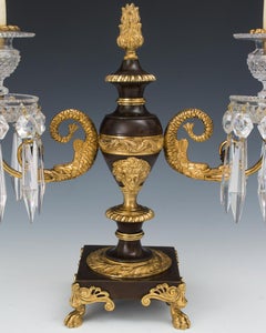 Pair of Regency Ormolu and Bronze Candelabra