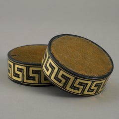 Pair of Regency Period Greek Key Papier Mâché Wine Coasters