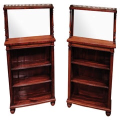 Pair of Regency Period Rosewood Open Bookcases