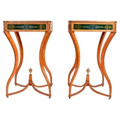 Antique A Pair of Regency Satinwood Side Tables. Circa 1820