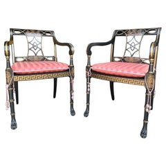 Paire de fauteuils de style Regency par Interior Crafts Of Chicago