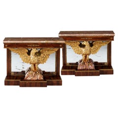 A Pair of Regency Style Eagle Console Tables