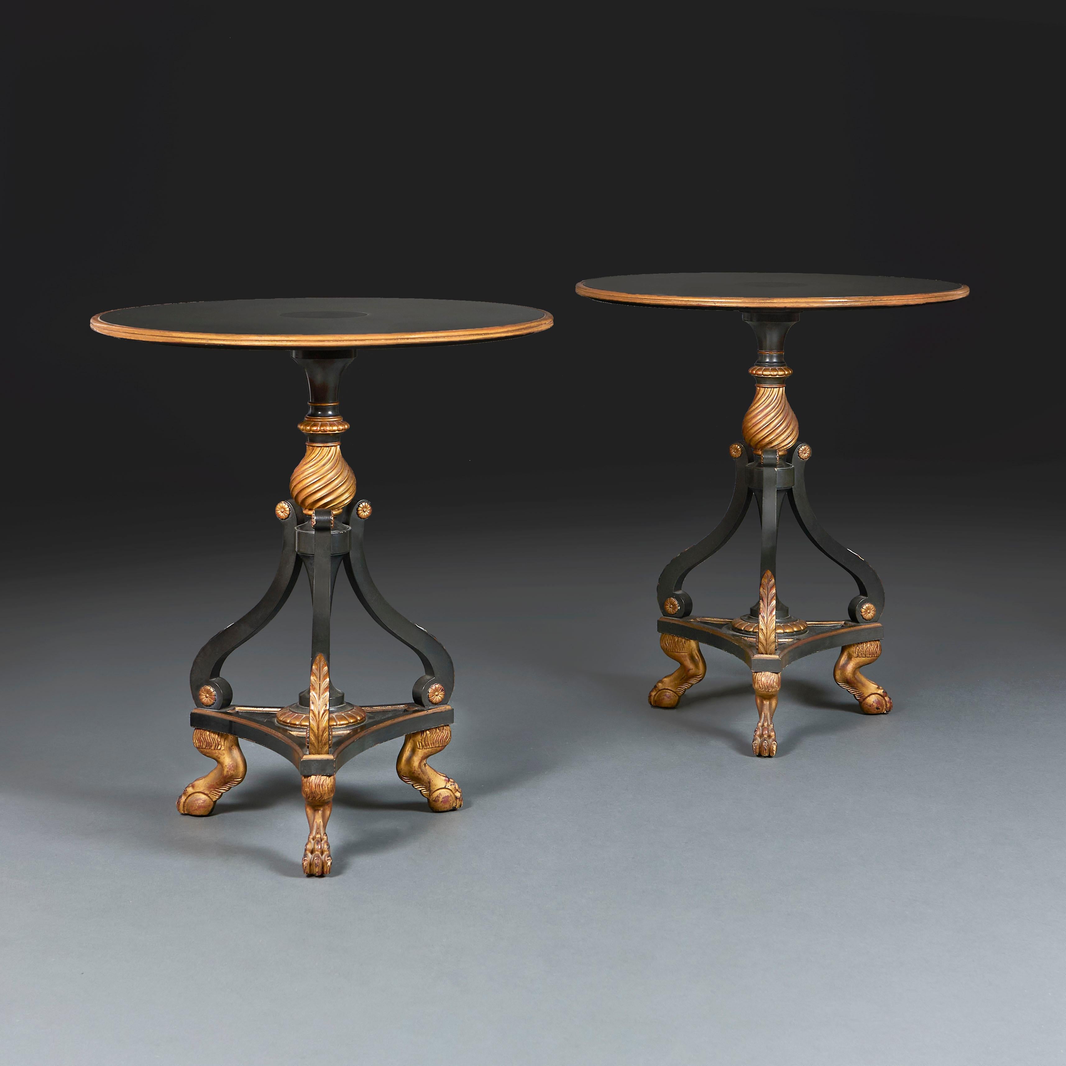 English A Pair of Regency Style Tripod Occasional Tables For Sale