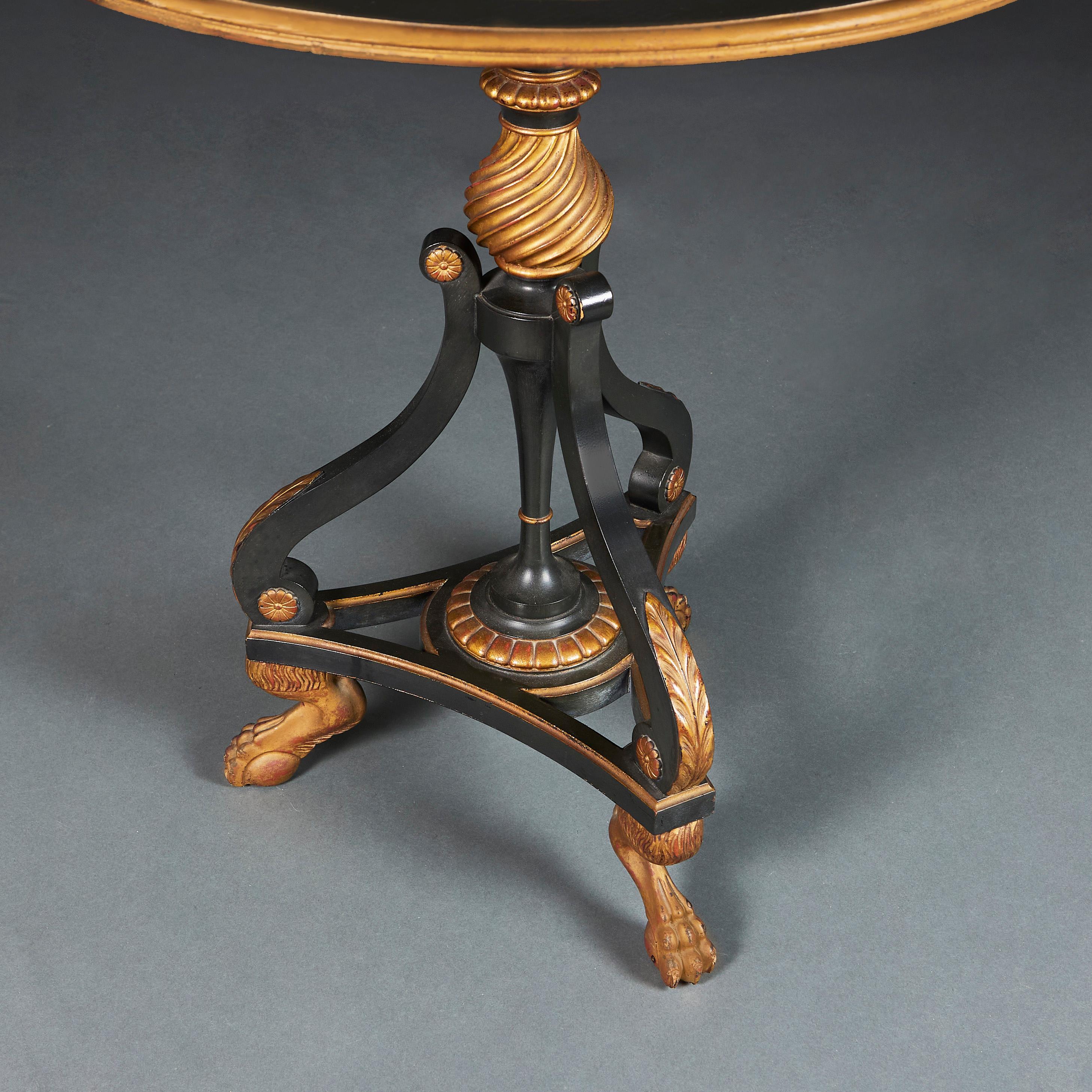 Ebonized A Pair of Regency Style Tripod Occasional Tables For Sale