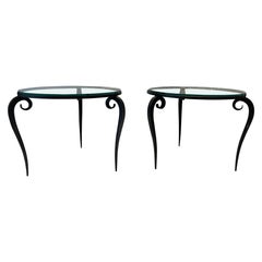 A pair of Rene Prou Wrought iron side table A pair of Rene Prou Wrought iron side table