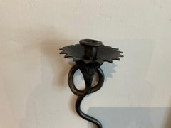 Pair Serpent Sconces in a gunmetal wrought iron finish