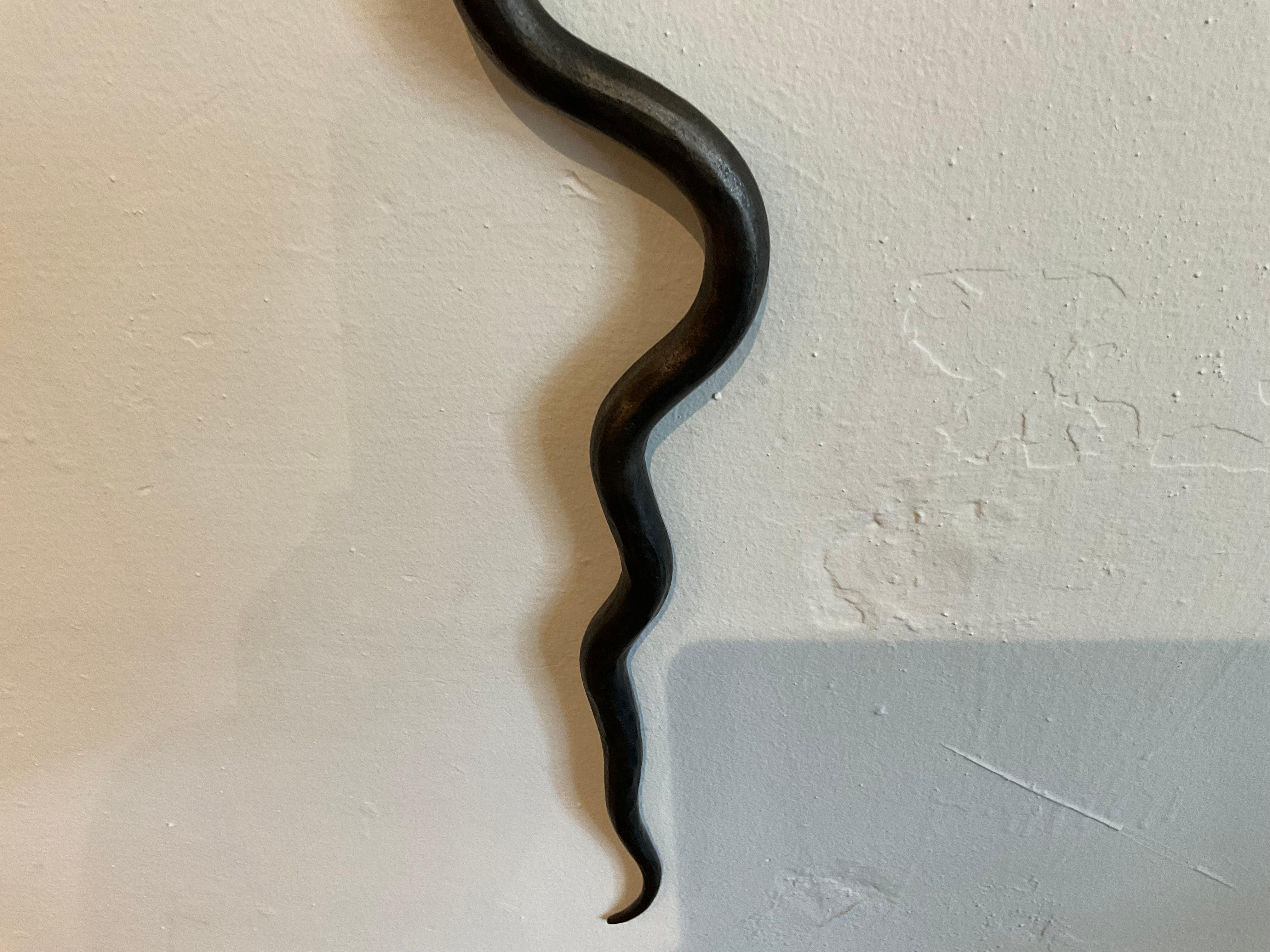 Reproducción única de la Lámpara Serpiente en acabado de hierro forjado gunmetal en Nuevo estado para la venta en Memphis, TN