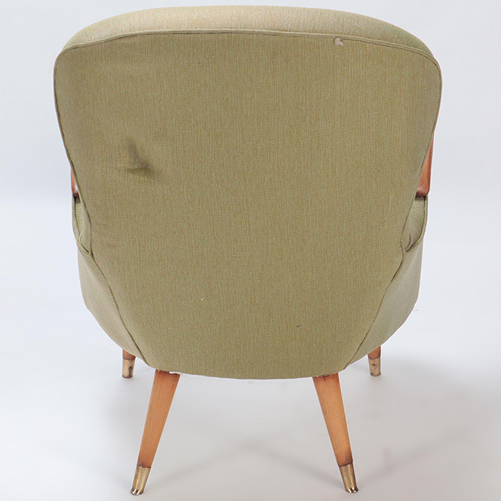 Pair of Restored Danish Armchairs with Rolled Arms, circa 1950 For Sale 4