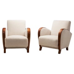 A Pair of Reupholstered Funkis Armchairs by Axel Einar Hjorth, Sweden 1930s.
