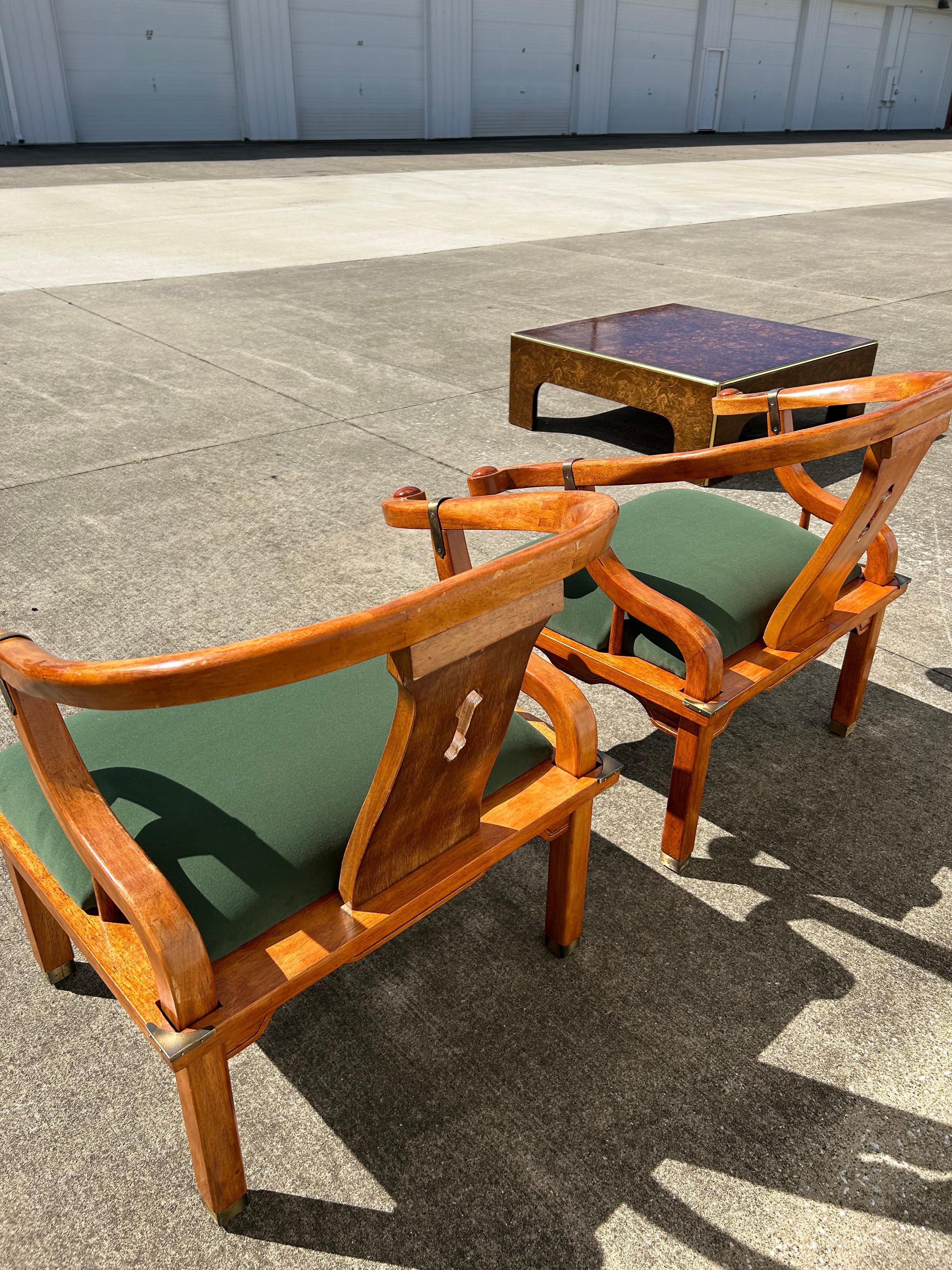 A Pair of Reupholstered James Mont Style Ming Chinoiserie Side Chairs 6