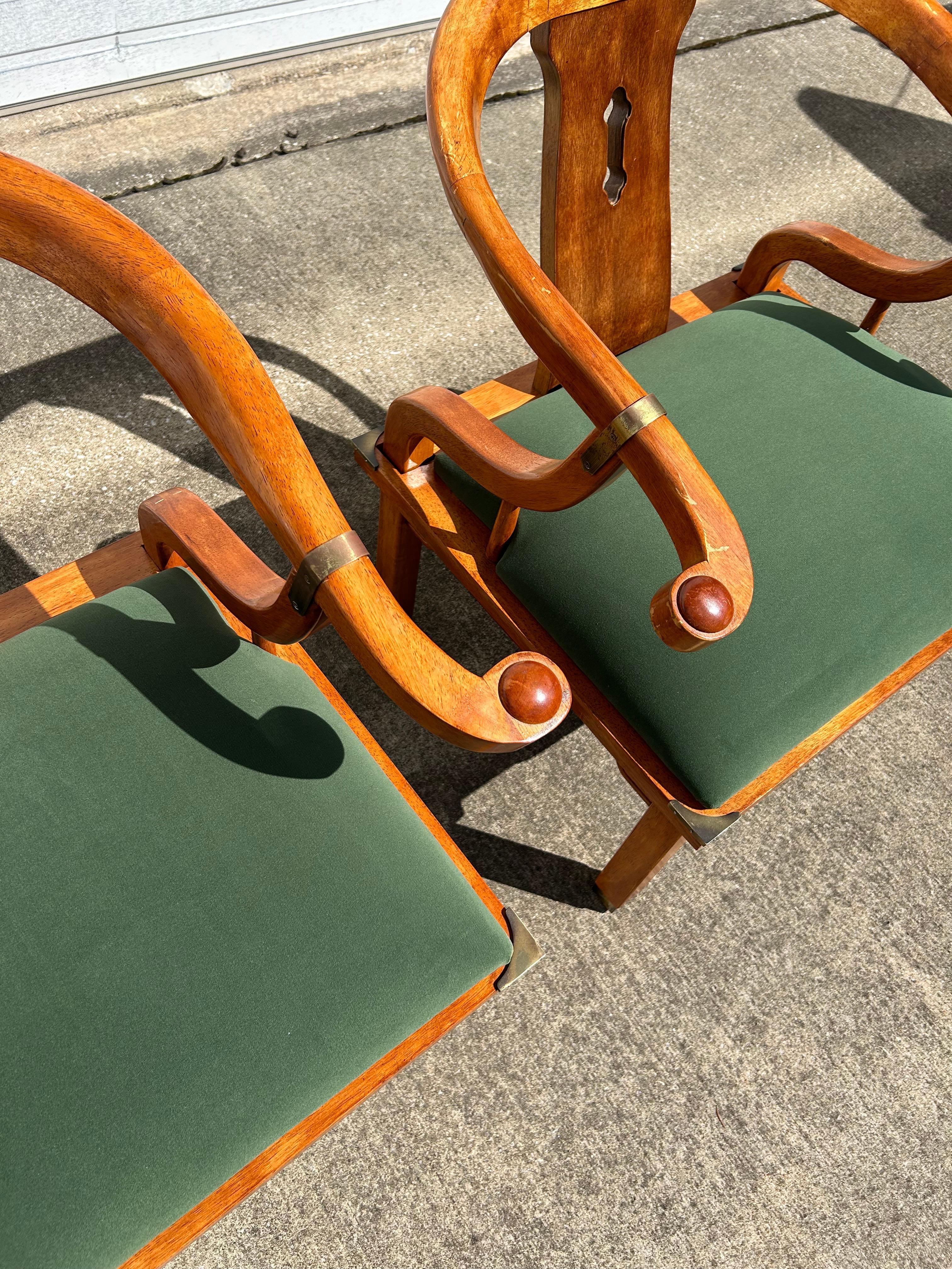 Late 20th Century A Pair of Reupholstered James Mont Style Ming Chinoiserie Side Chairs