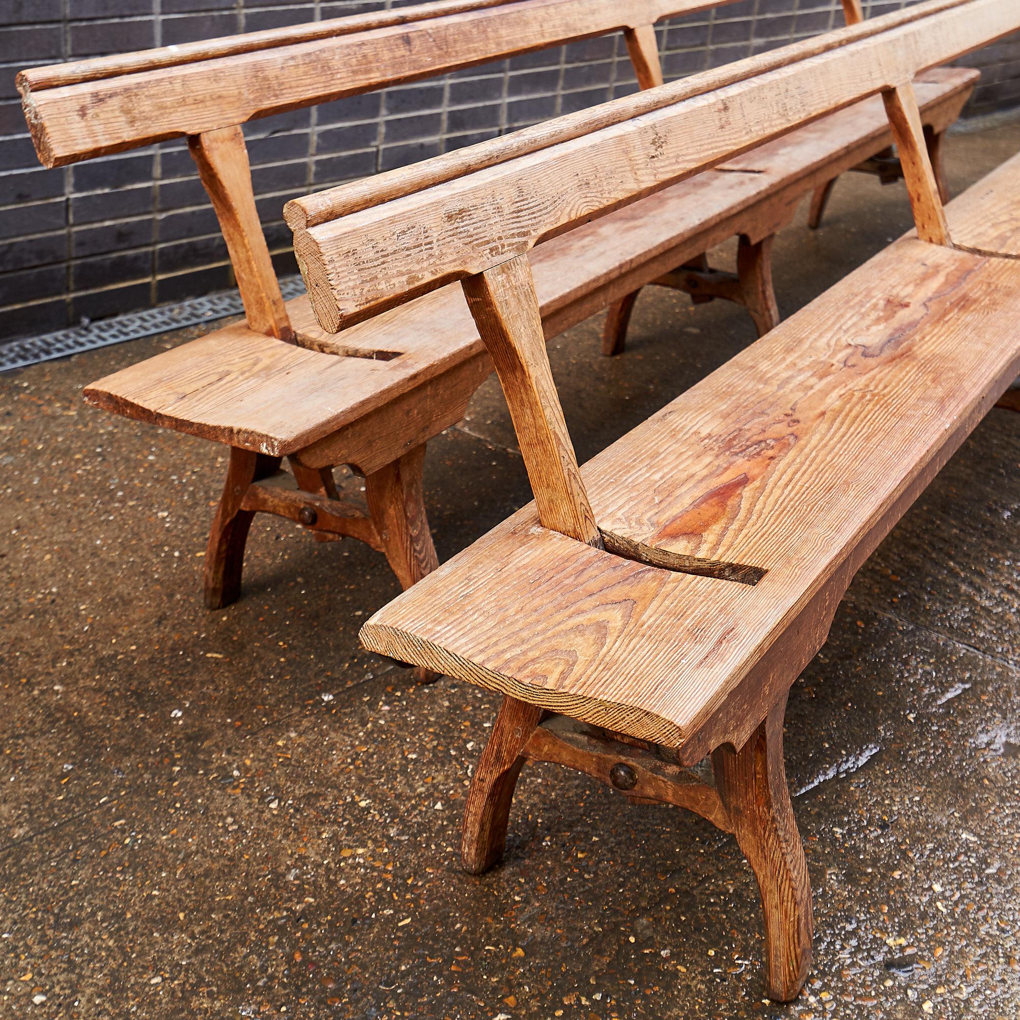 Pair of Reversible Railway Station Benches 2