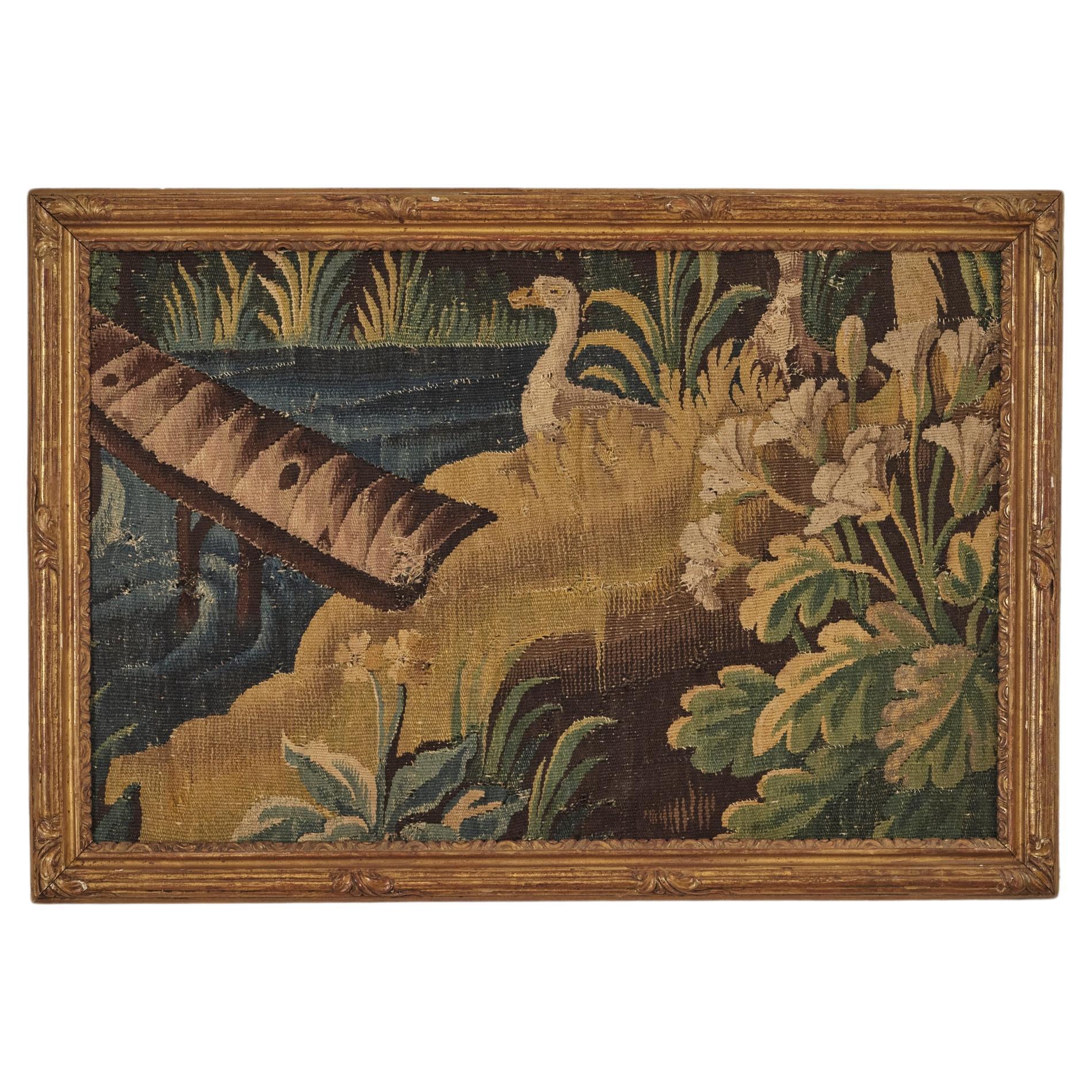 A Pair of Riverside Landscape Framed Tapestries
