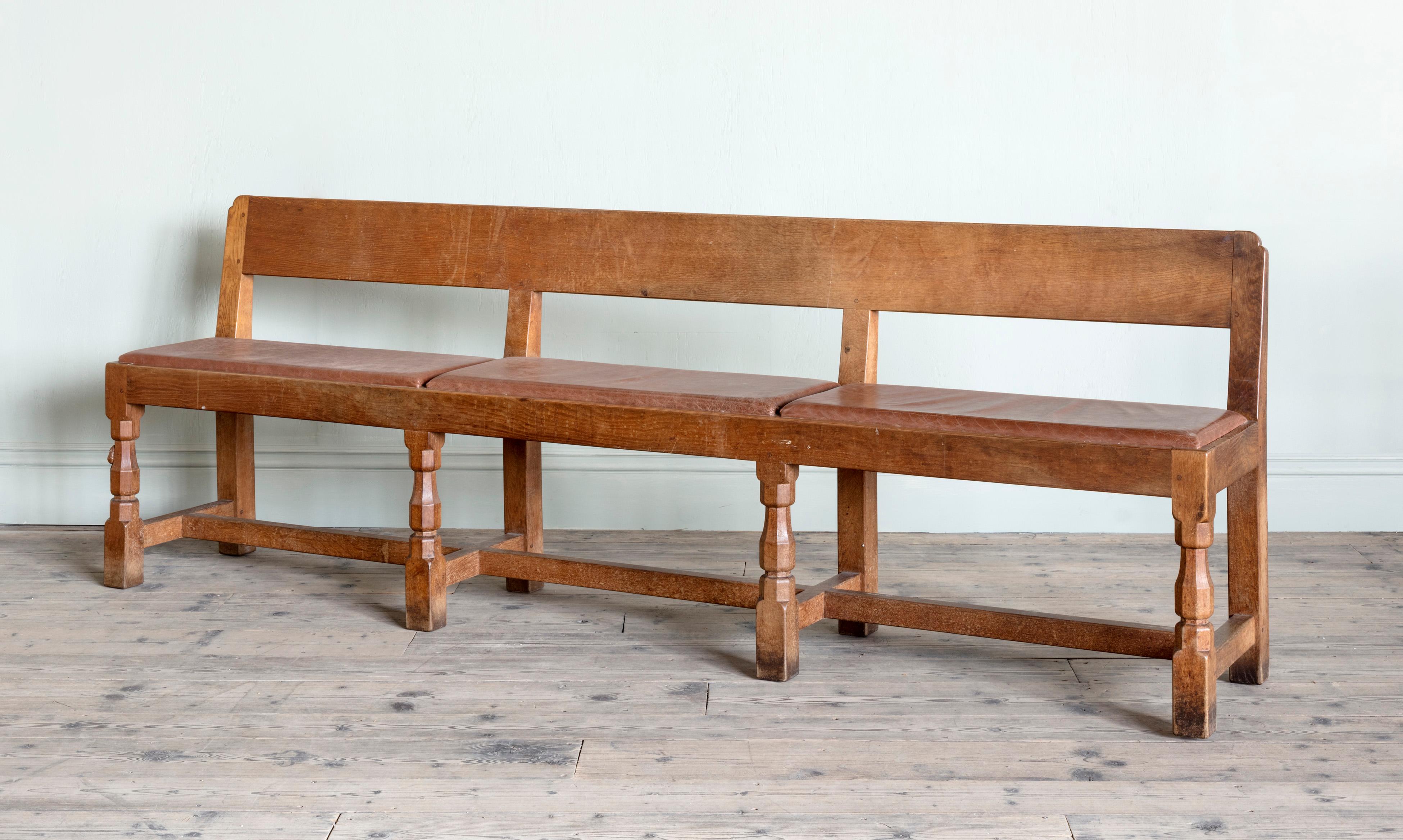 Arts and Crafts Pair of Robert ‘Mouseman’ Thompson Benches