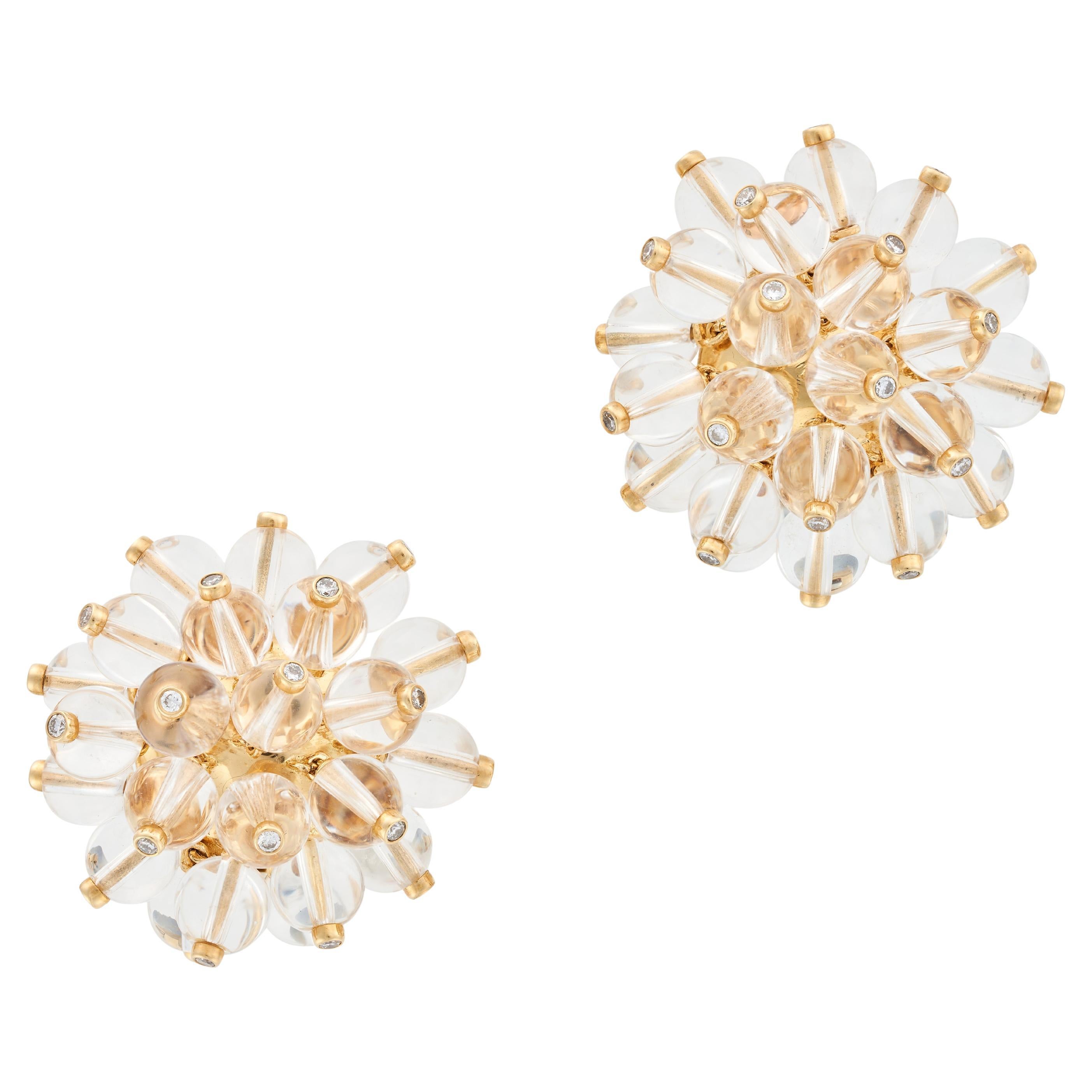 A pair of rock crystal earrings by Aletto Brothers