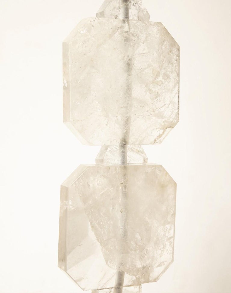 Gilt Pair of Rock Crystal Table Lamps For Sale