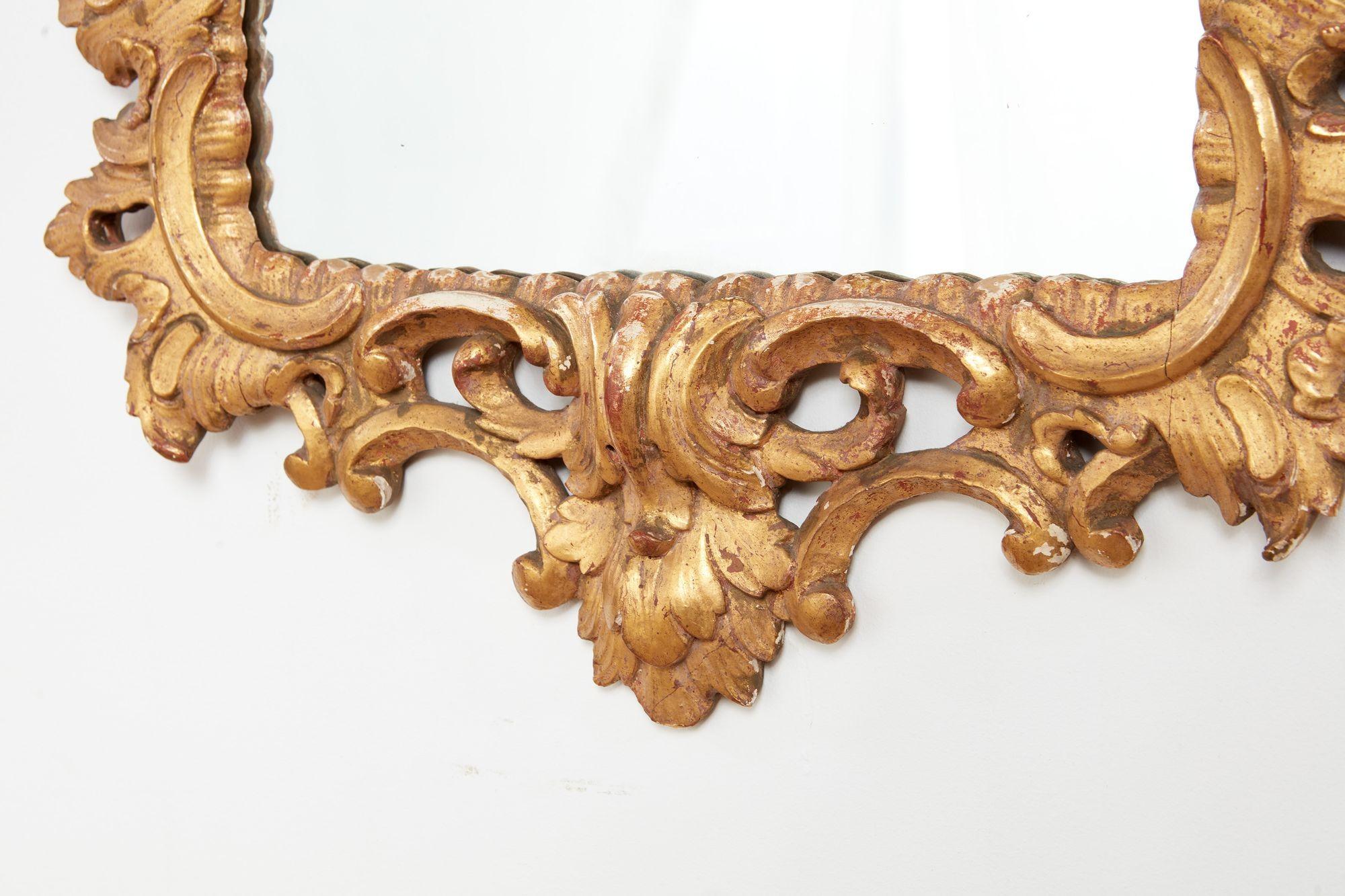 Late 18th Century A Pair of Rococo Giltwood Mirrors For Sale