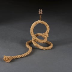 A Pair of Rope Spiral Table Lamps After Audoux Minet
