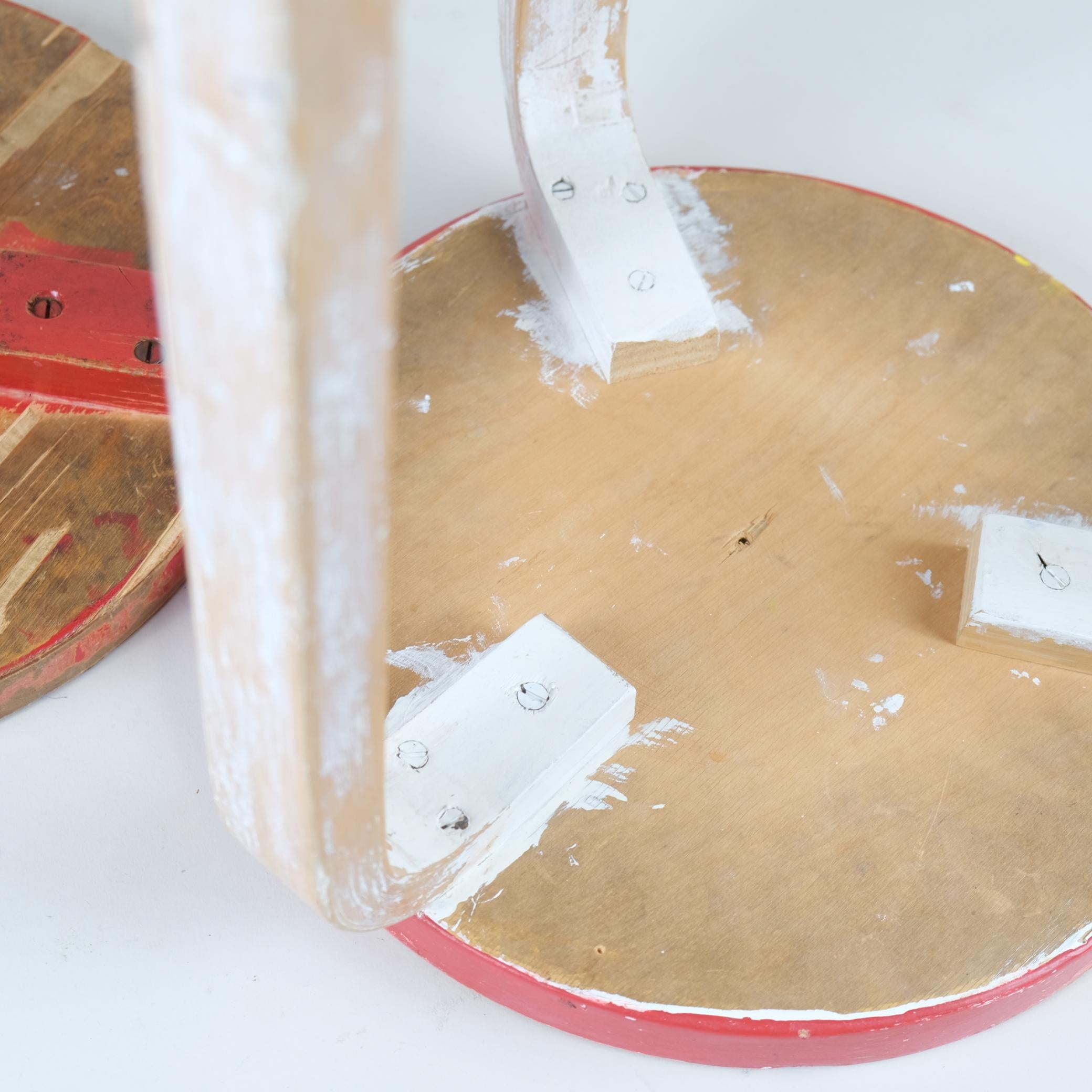 A 'Pair' of Roughly Loved Alvar Aalto Stools Model 60 In Birch, Artek 1950s For Sale 8