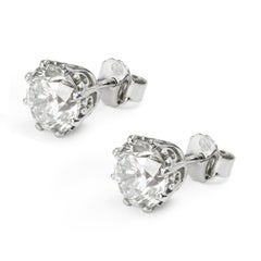 Pair of Round Brilliant-Cut Diamond Stud Earrings