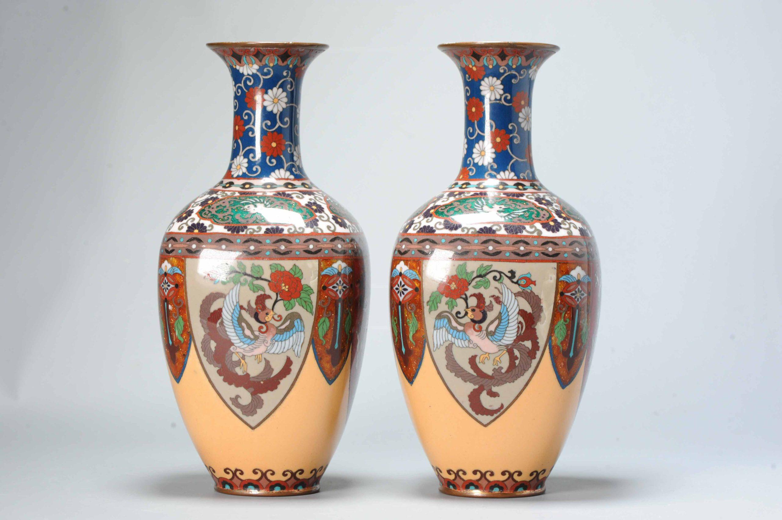 Pair of Round Cloisonné Enamel Vases Meiji Era '1868-1912' Dragons For Sale 3