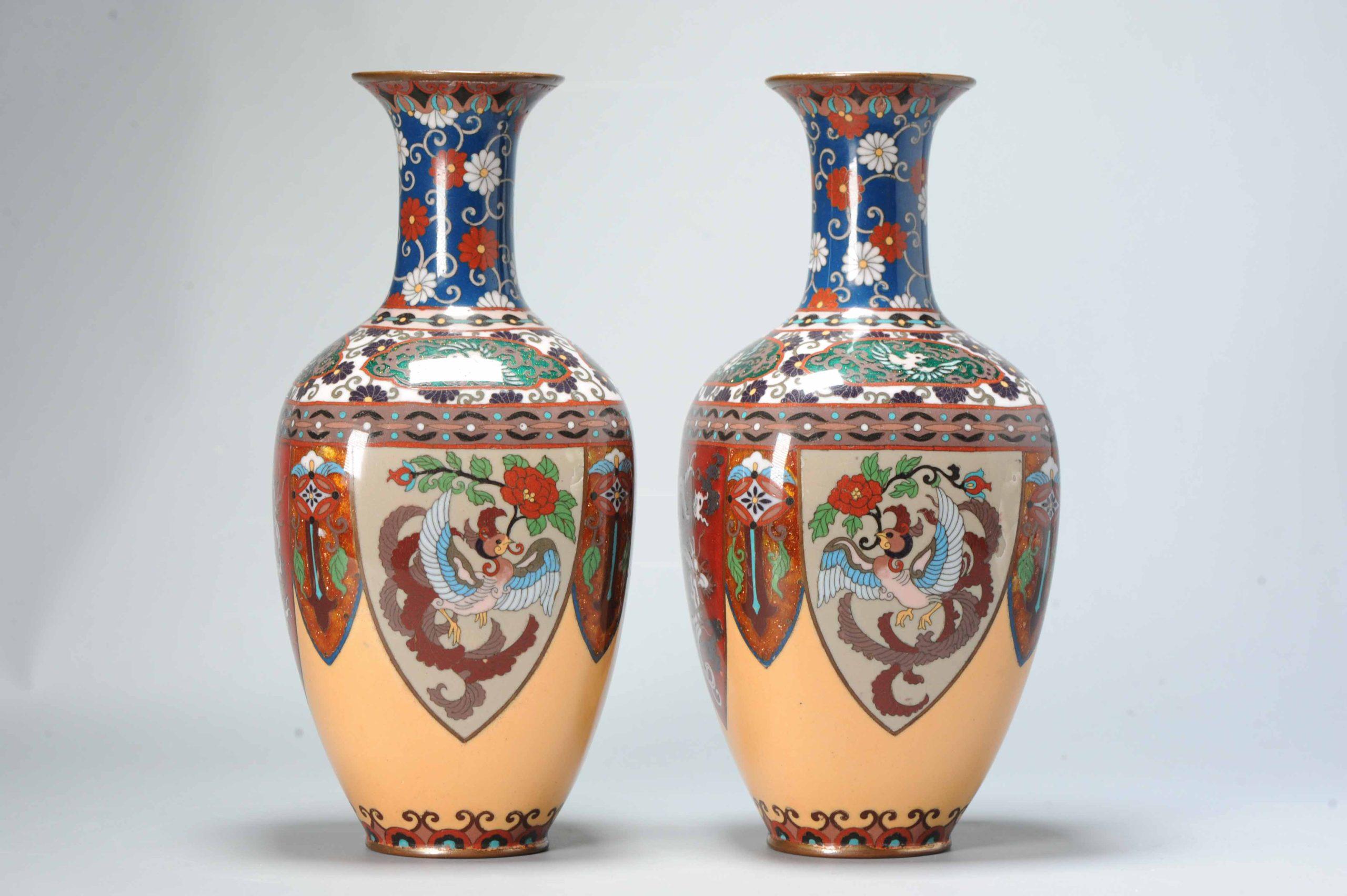 Pair of Round Cloisonné Enamel Vases Meiji Era '1868-1912' Dragons For Sale 2