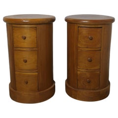 A Pair of Round Side Cabinets or Night Stands  This is a good quality pair
