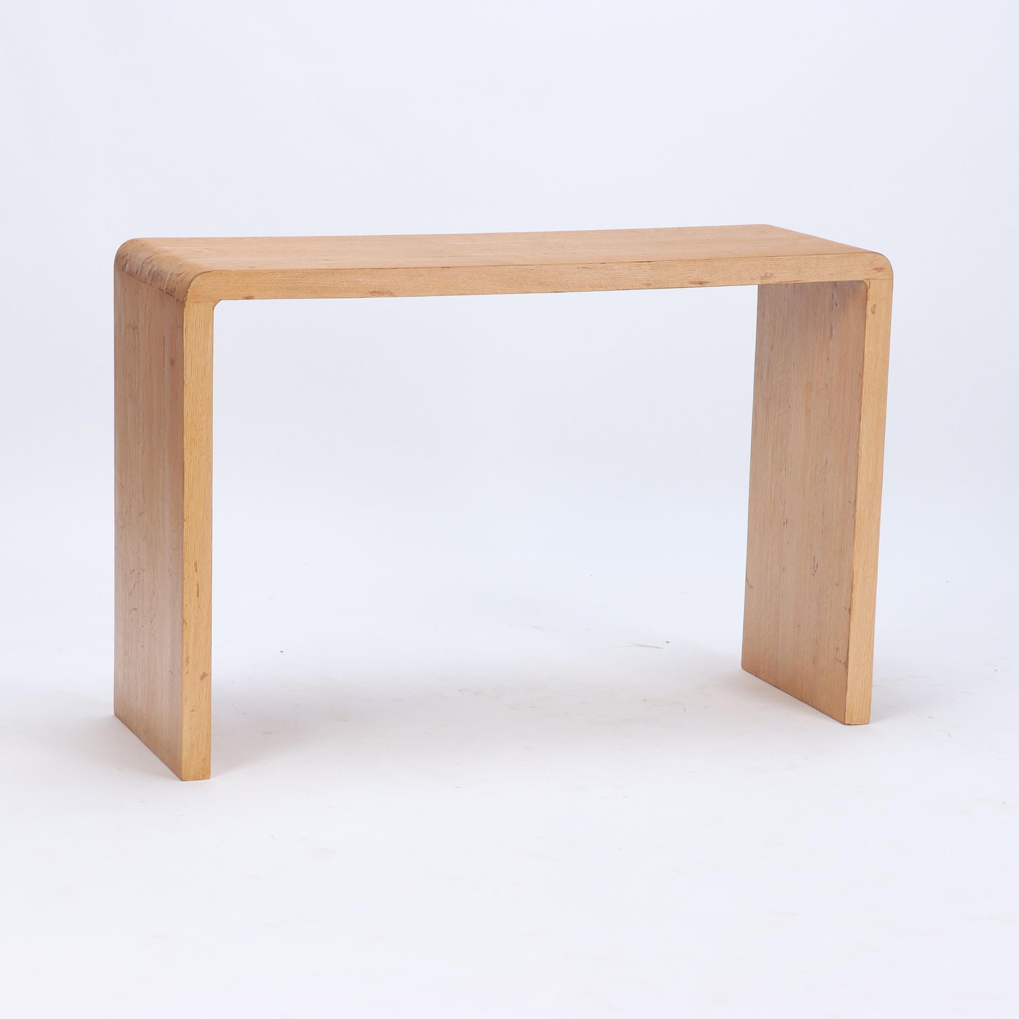 Pair of Rounded Cerused Oak Console Tables, Contemporary For Sale 2