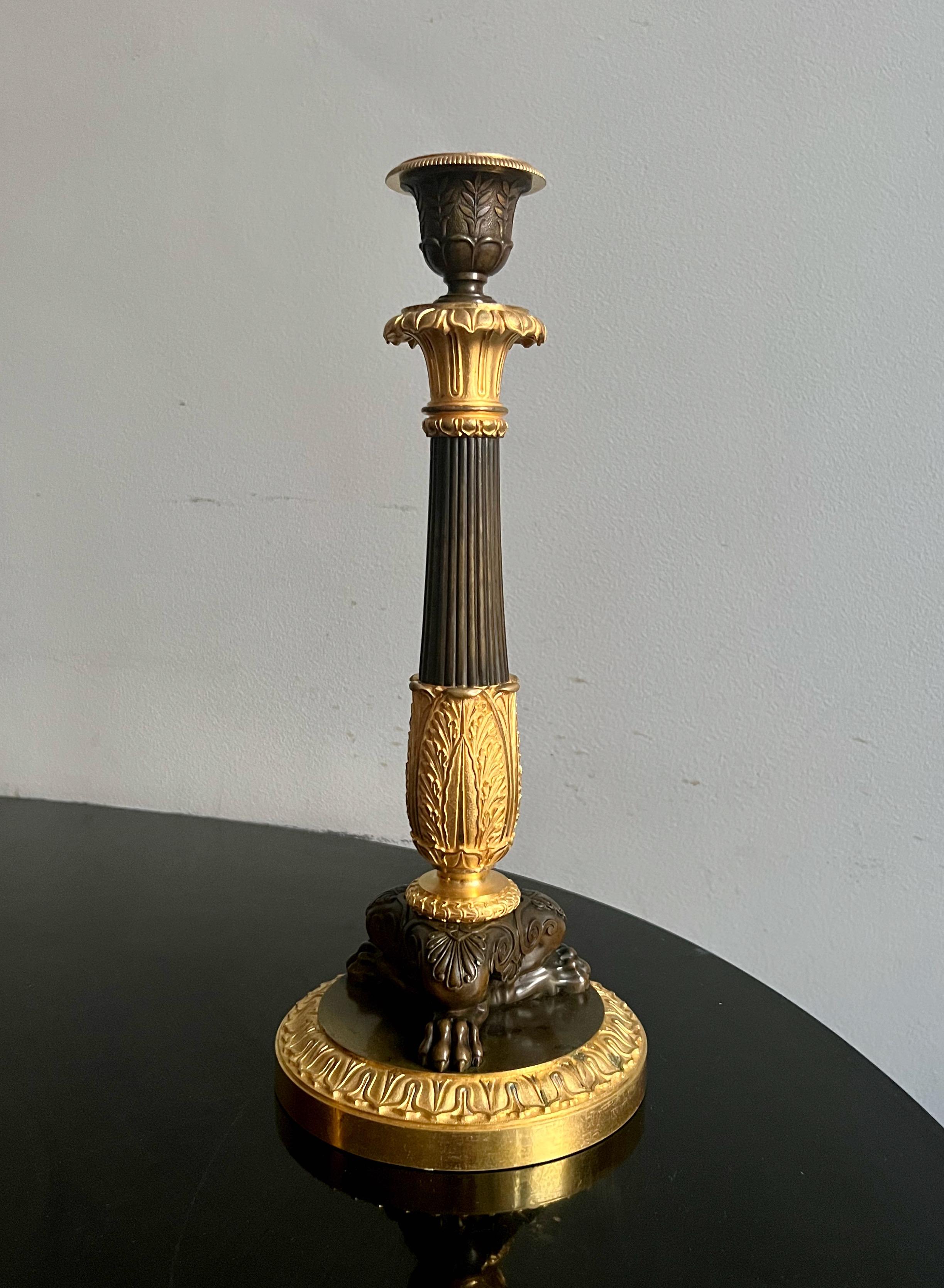 Gilt Pair of Royal Candlesticks from King Louis-Philippe's Chateau De Neuilly