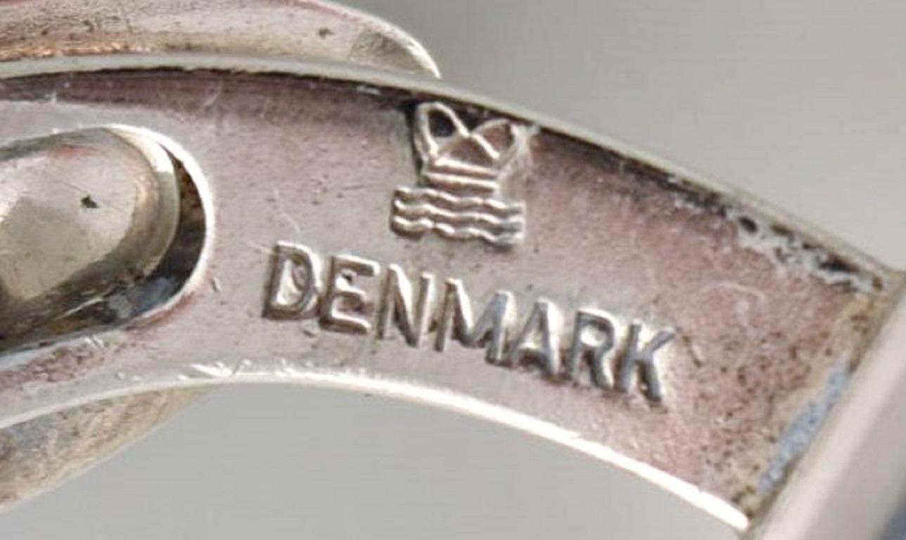 Uomo Coppia di gemelli Royal Copenhagen in argento e porcellana, anni '60-'70 in vendita