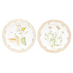 A Pair of Royal Copenhagen Flora Danica Reticulated Porcelain Platters 20th Cent