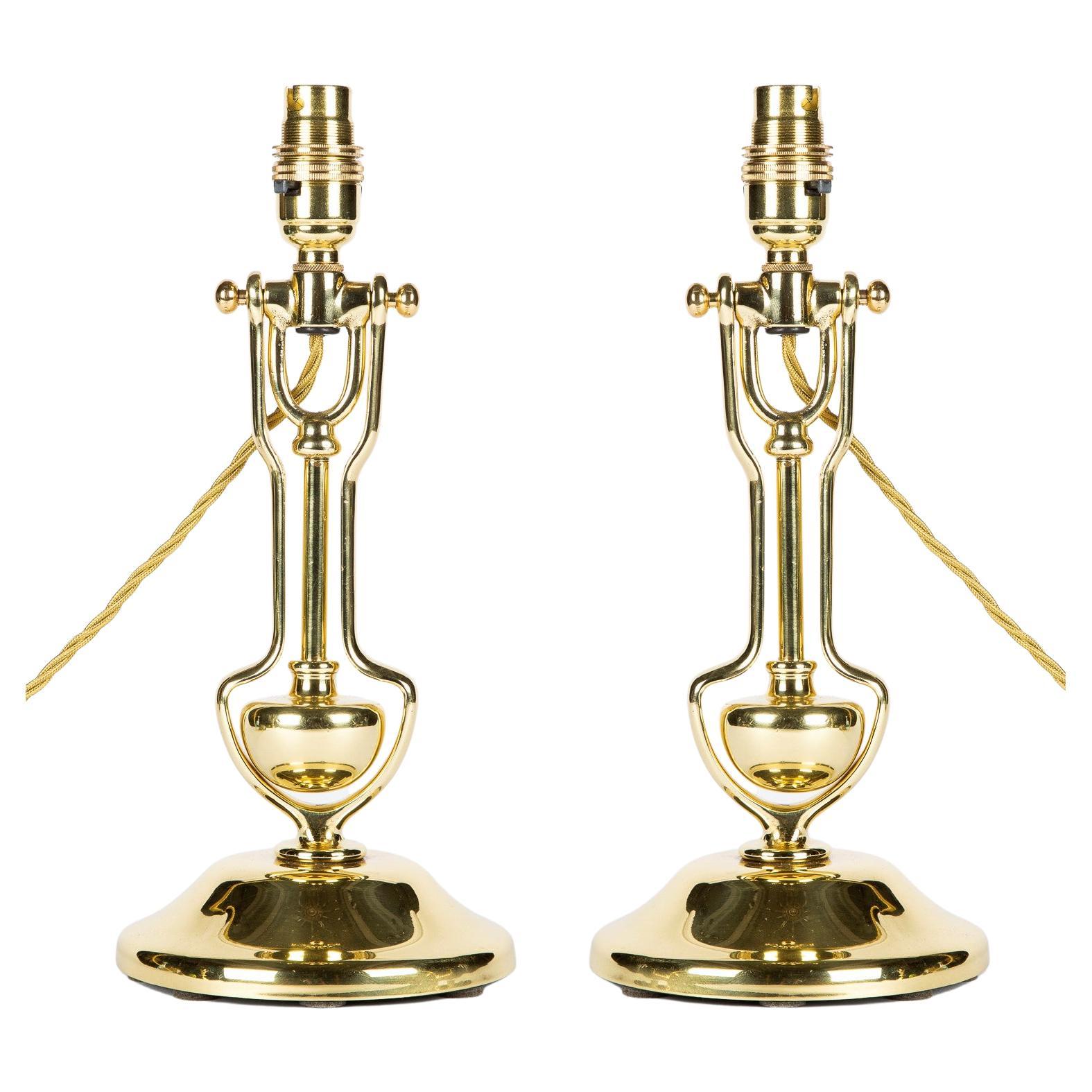 Pair of Royal Navy Brass Gimbal Cabin Lights by McGeoch & Co.