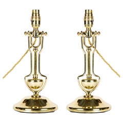 Pair of Royal Navy Brass Gimbal Cabin Lights by McGeoch & Co.