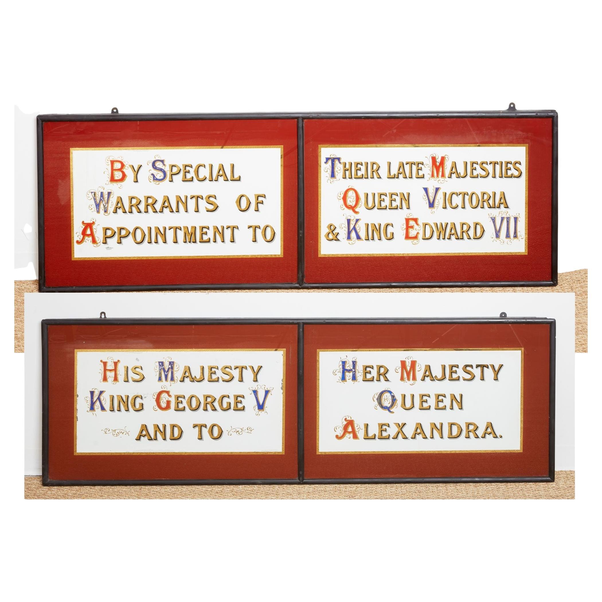 A Pair of Royal Warrant Proclamation Signs