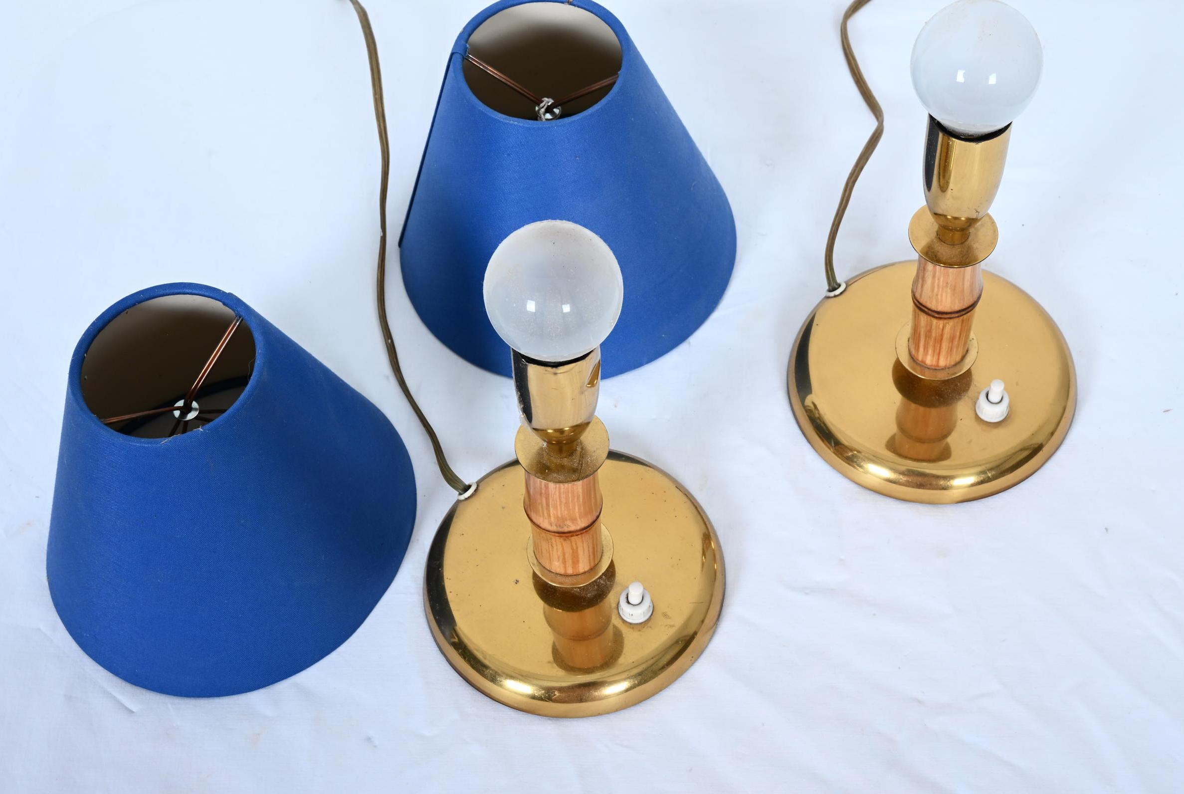 Laiton Paire de lampes de table Rupert Nikoll en vente