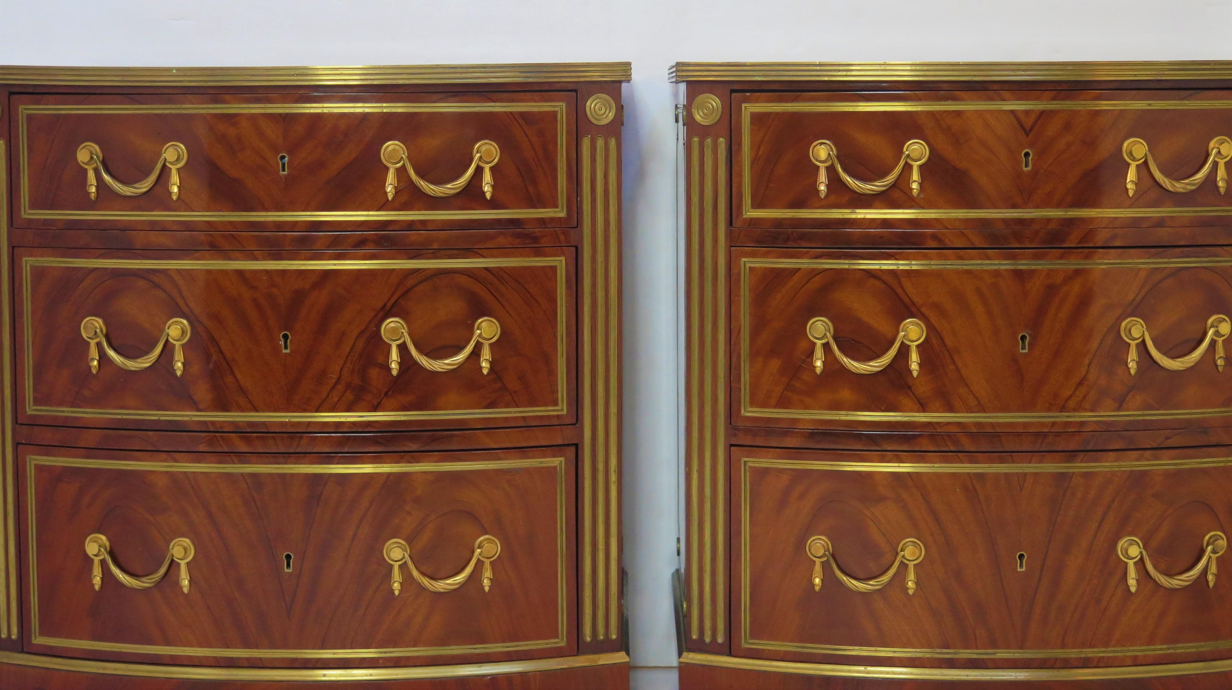 A Pair of Russian Neoclassical Chests of Drawers For Sale 11