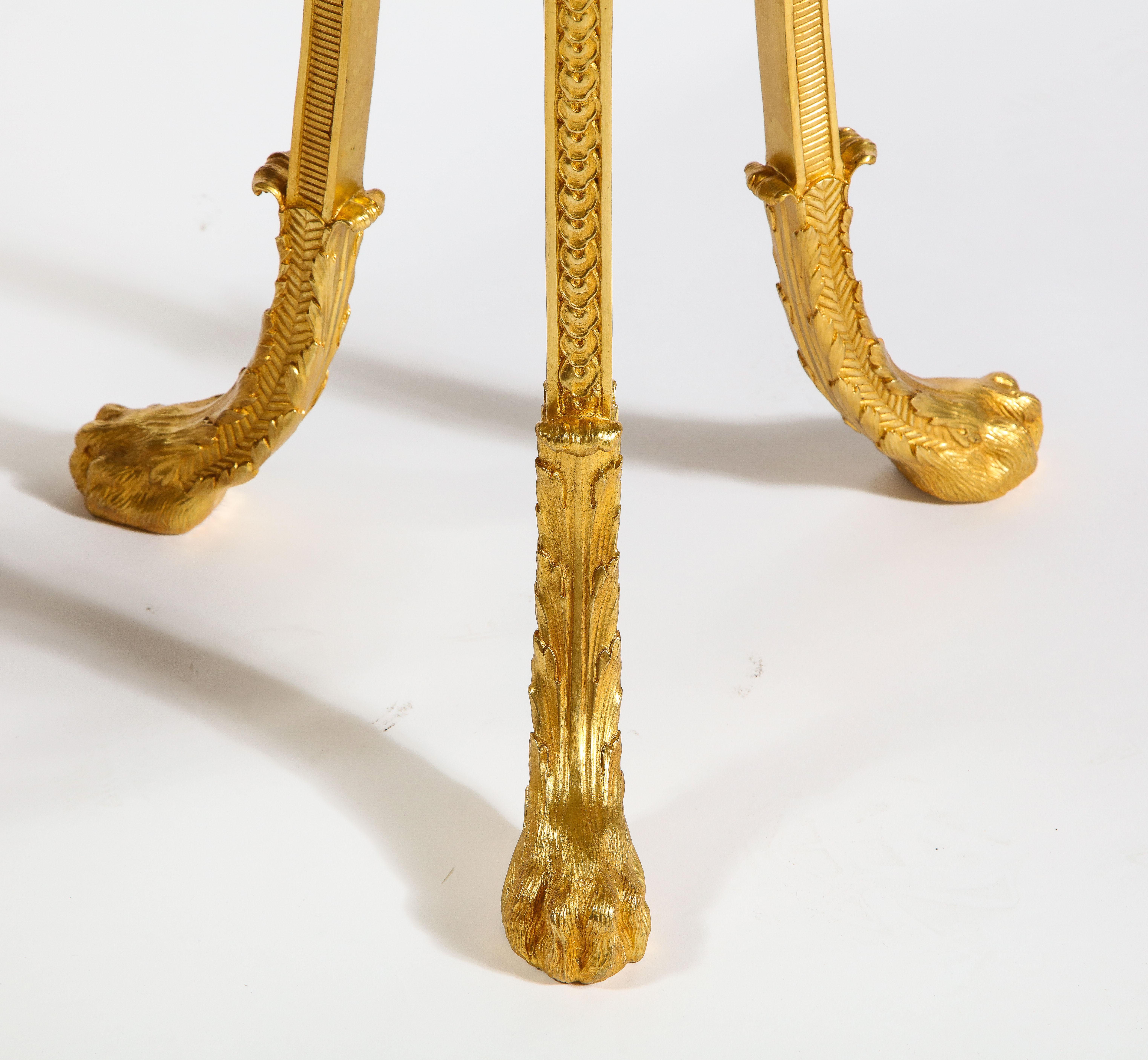Pair of Russian Neoclassical Style Gilt Bronze and Marble-Top Guéridons 6