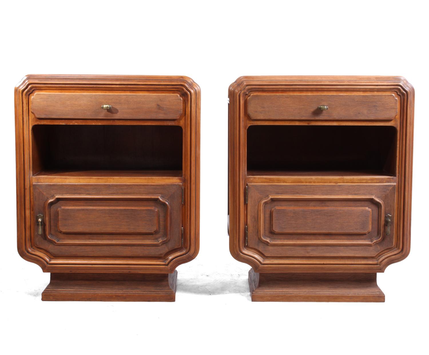 Pair of Rustic Italian Bedside Cabinets, circa 1920 1