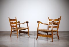 A Pair of Rustic Lounge Chairs Switzerland 1960's