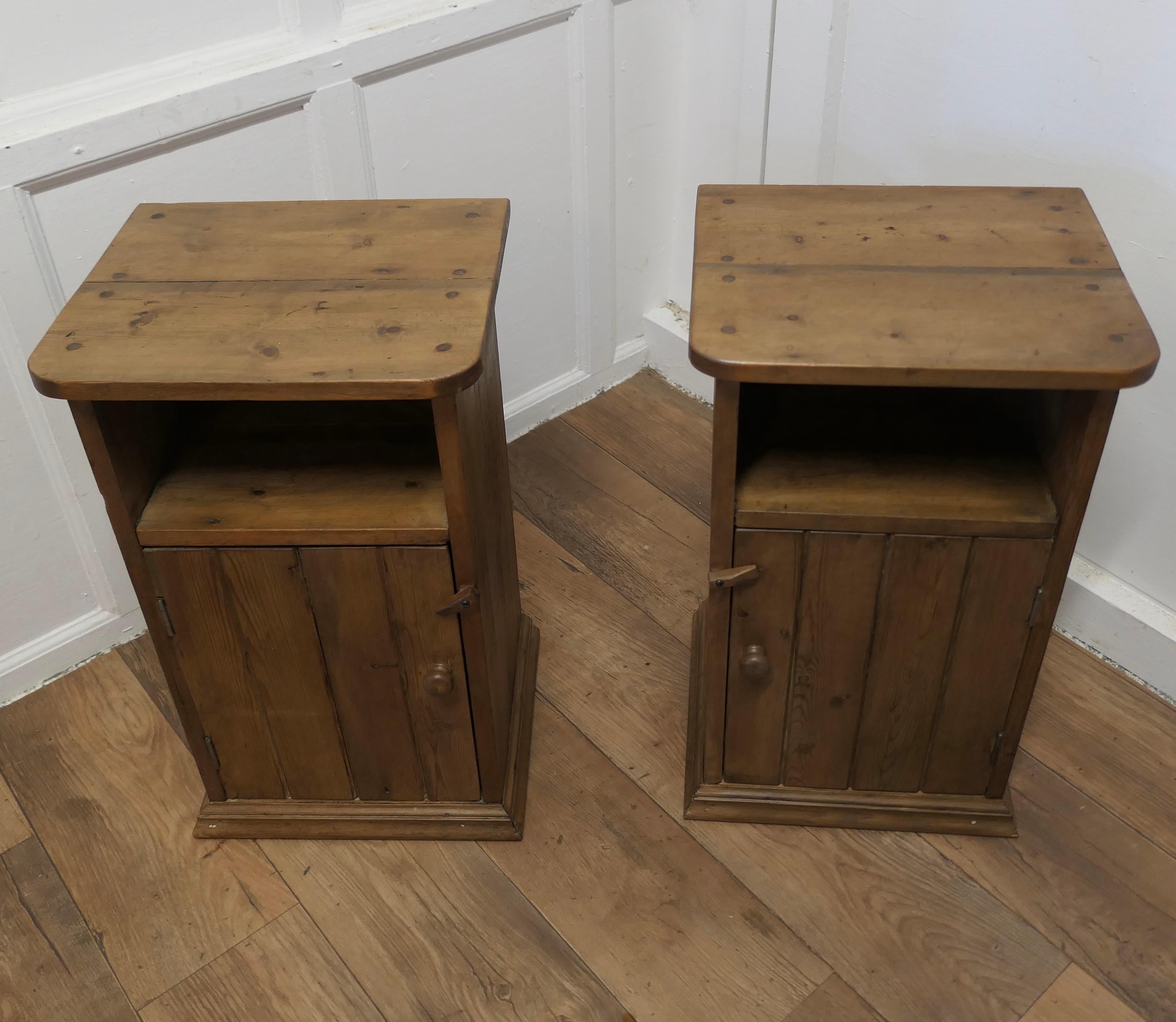 pine bedside tables pair