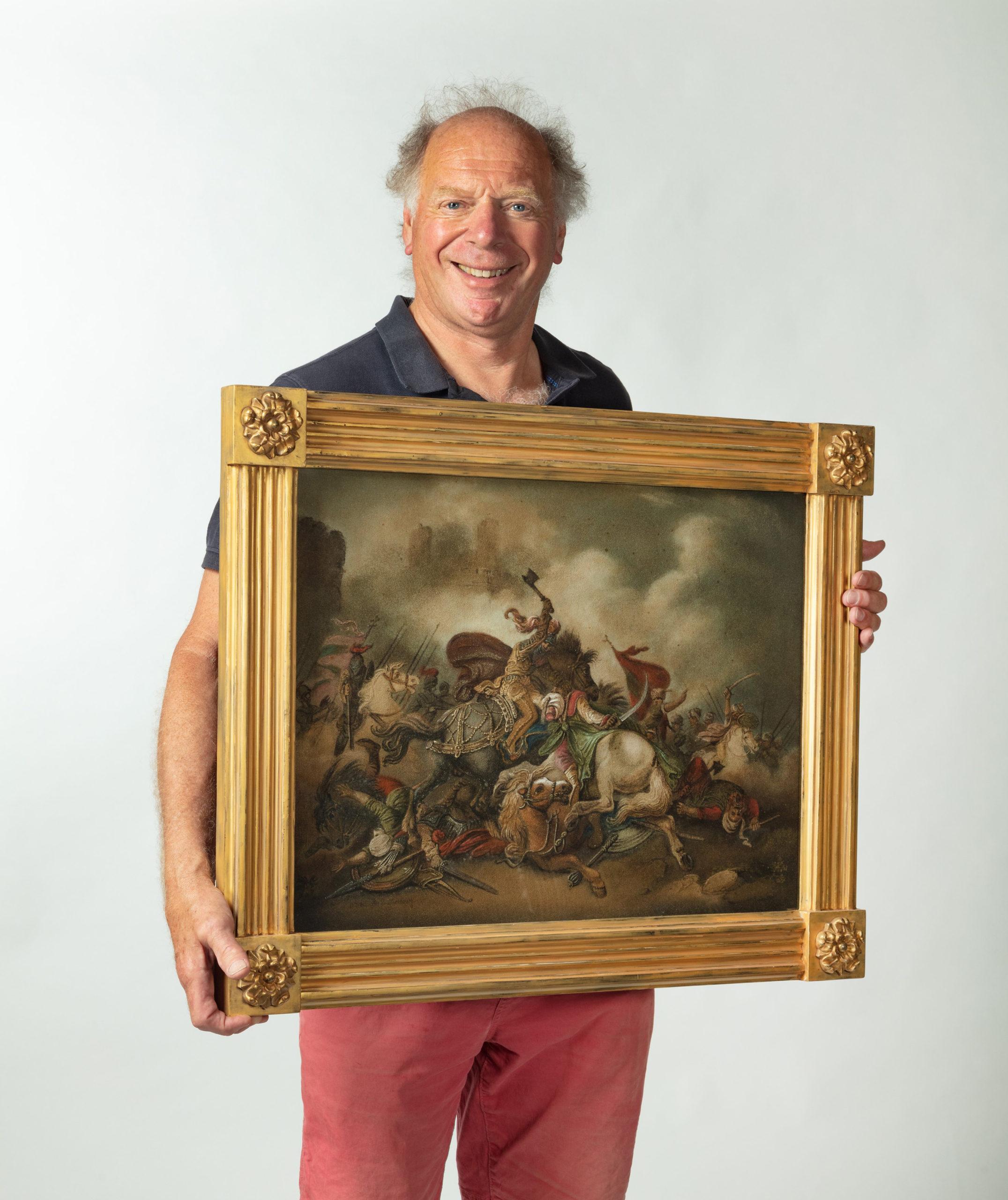 Fait main Paire de tableaux en sable de Benjamin Zobel d'après des peintures de Loutherbourg en vente