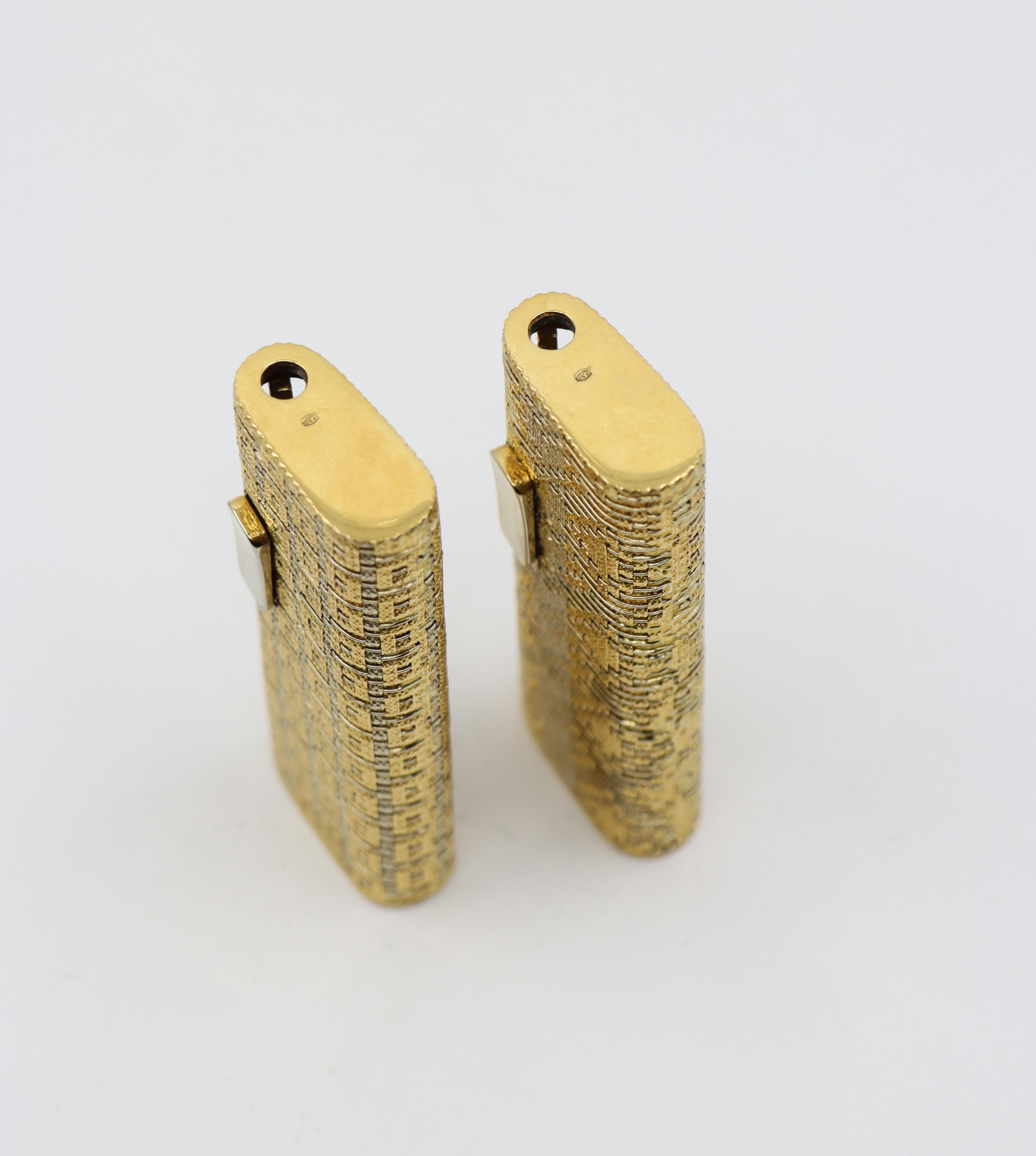Ein Paar Sarome 18K Gold Feuerzeuge im Zustand „Gut“ in Flushing, NY