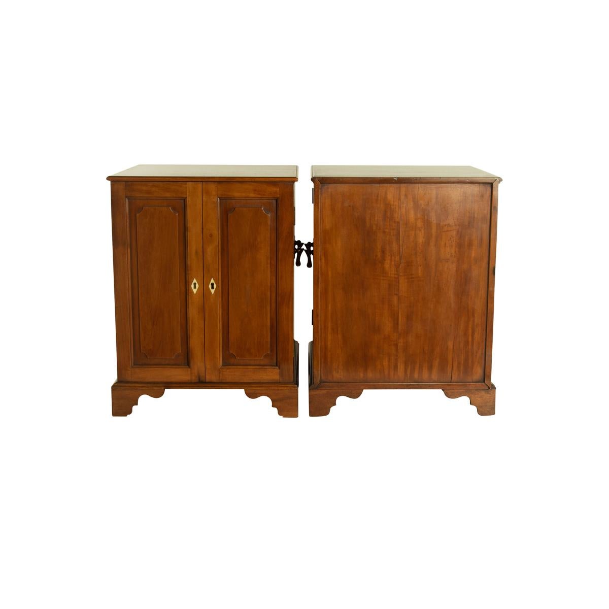 Pair of Satinwood Anglo Chinese Collector’s Table Cabinets For Sale 5