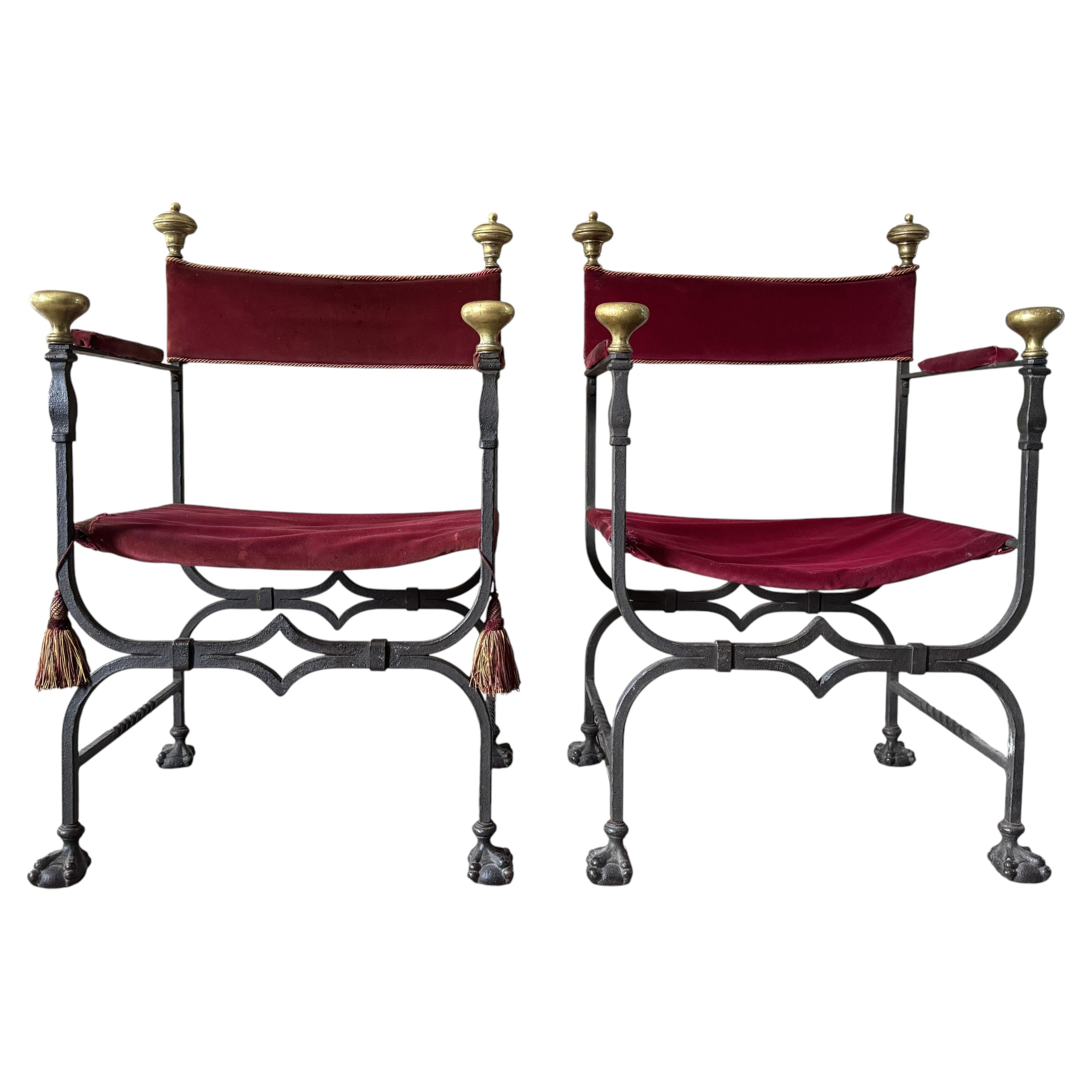 A Pair of Savonarola Chairs For Sale