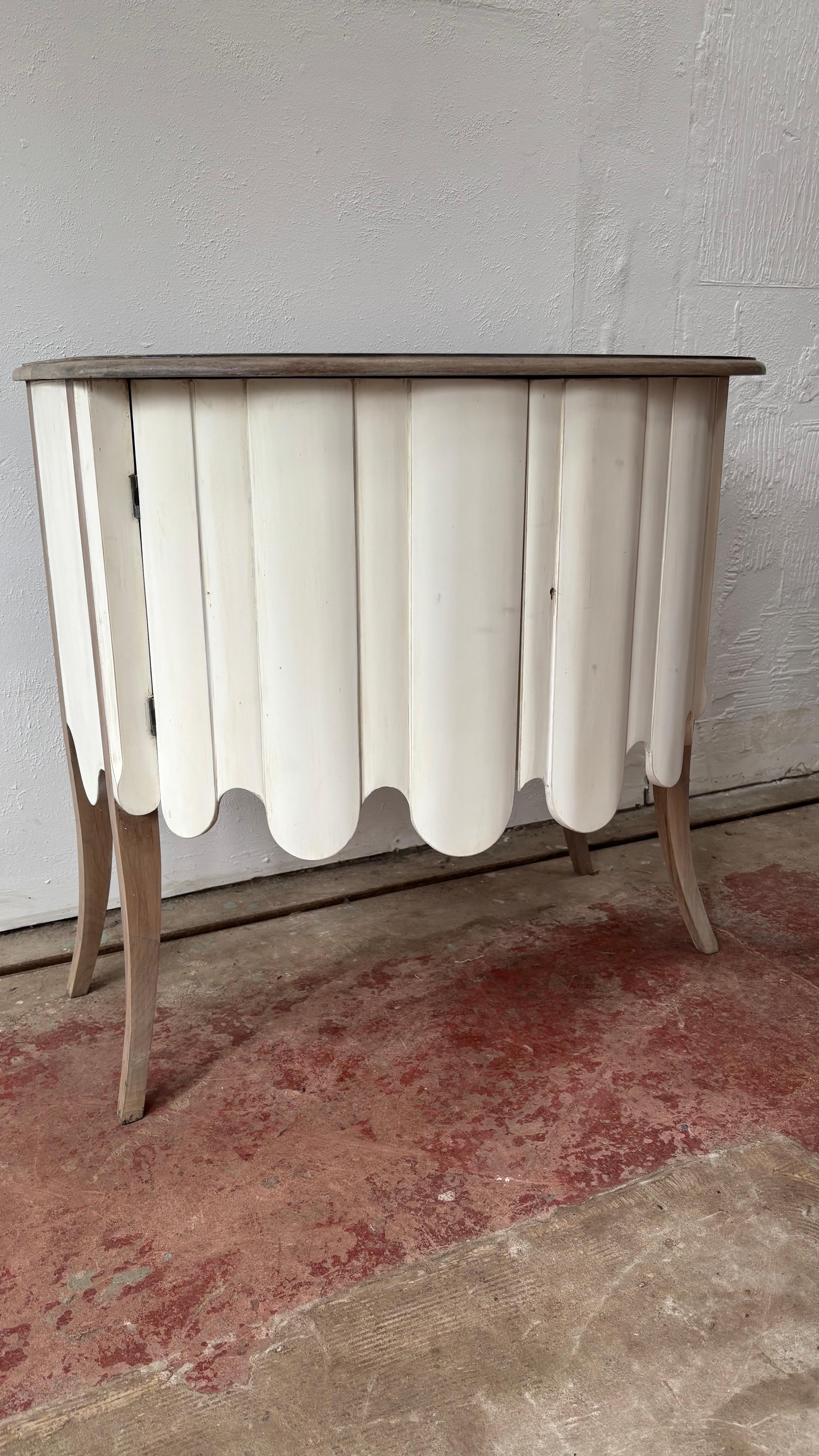 A Pair of Scallop Fronted Commode Chests, French 1950's 4