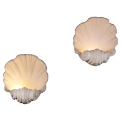 A Pair Of Scallop Shell Plaster Wall Lights 