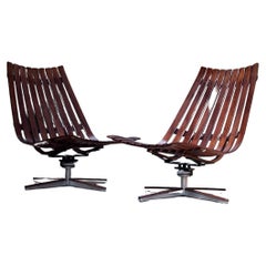 Paire de chaises longues scandinaves « Scandia » de Georg Eknes pour Hans Brattrud