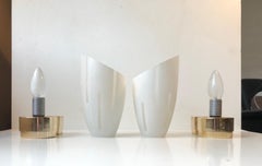 Pair of Scandinavian 1960s Uplight Bathroom Sconces