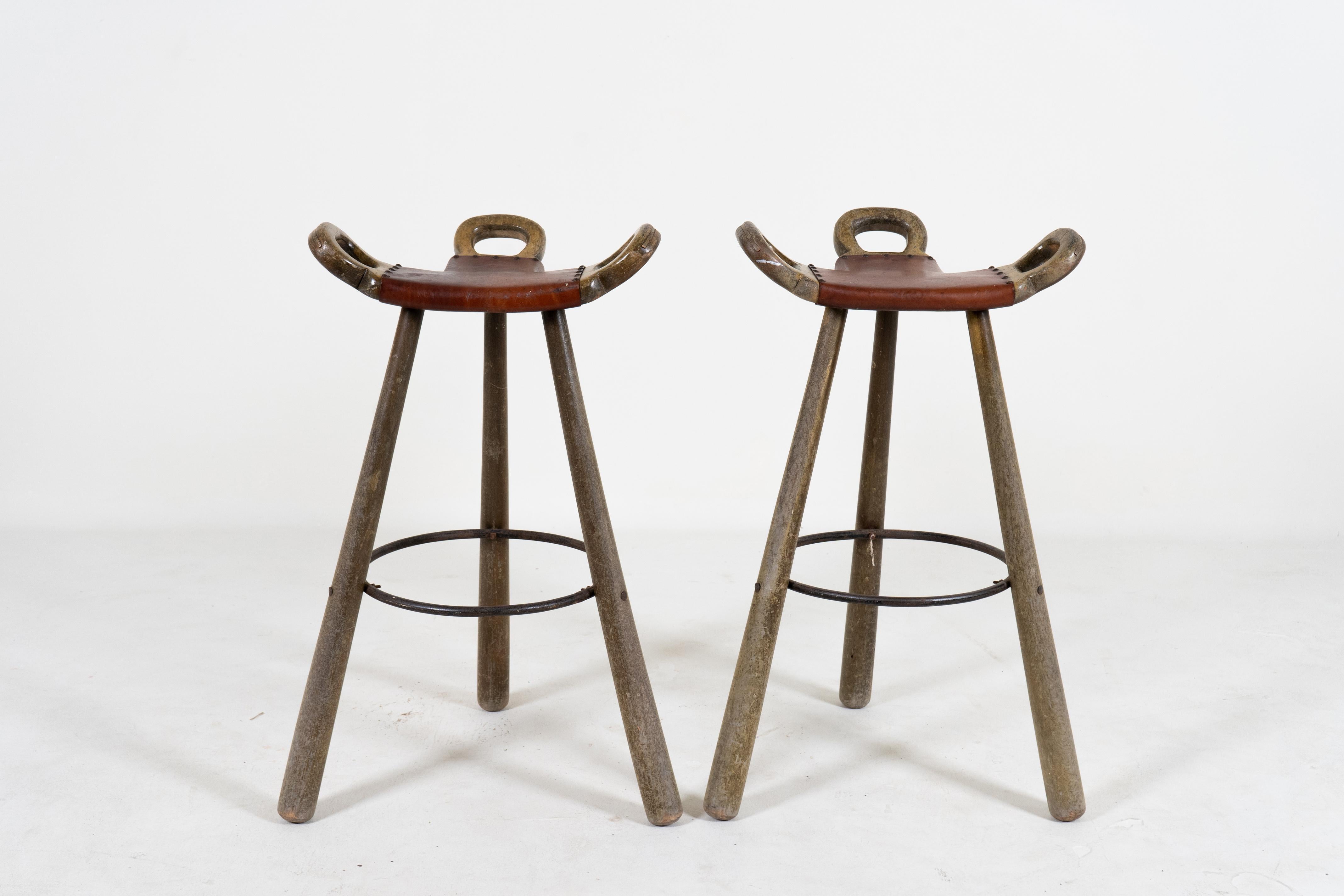 A Pair of Scandinavian Bar Stools by Carl Malmsten, 1950s For Sale 3
